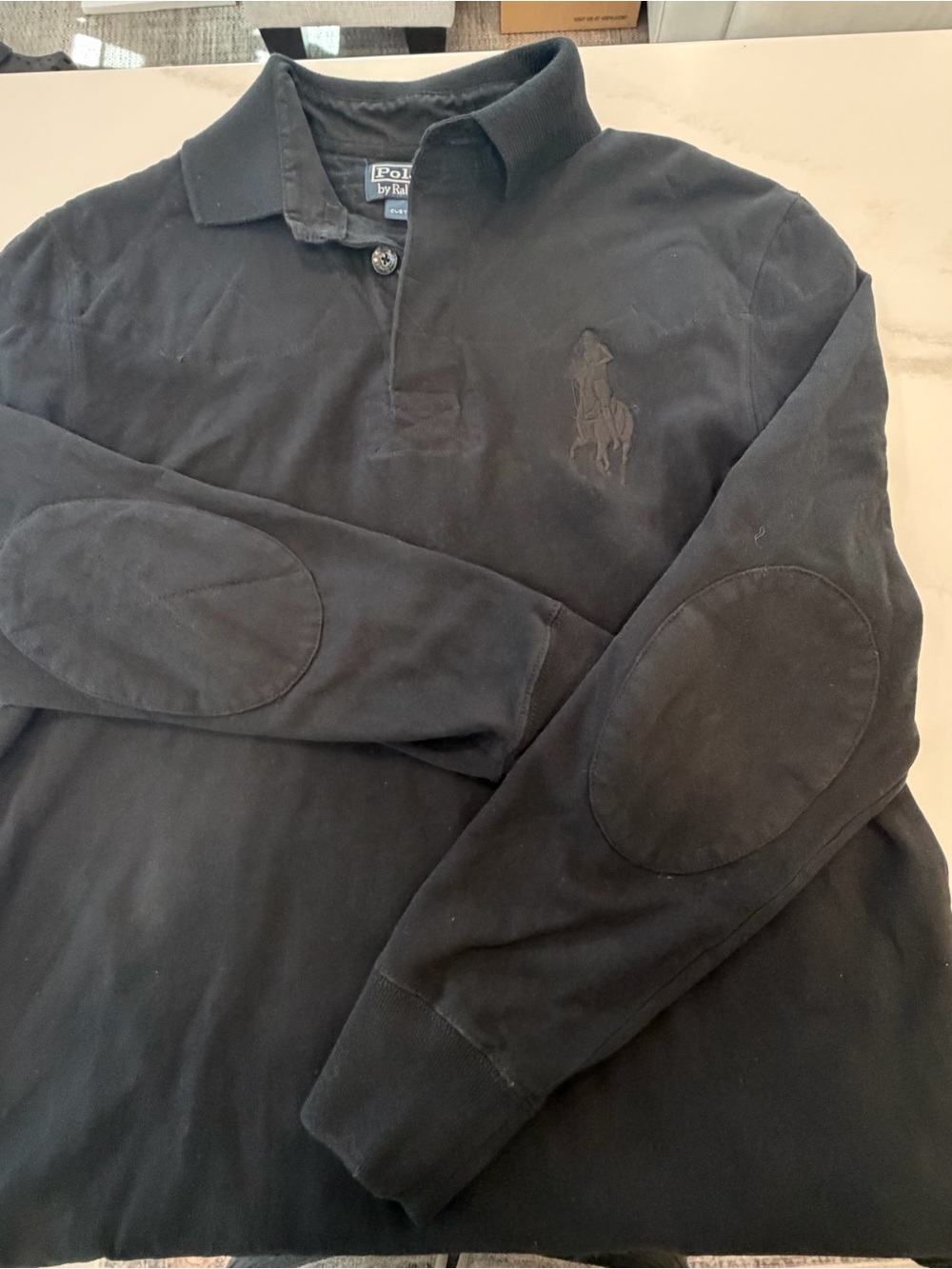 Vintage Polo Ralph Lauren Rugby shirt Men's Medium BIG PONY collared cotton